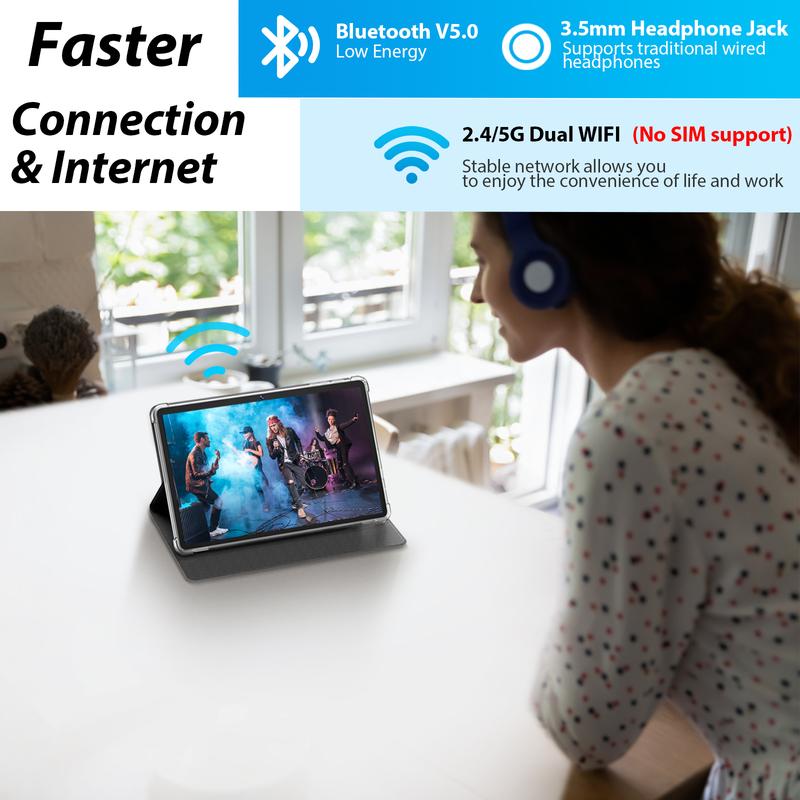 PYNAREL 10.1-inch Android 15 tablet, 12 (4+8) GB RAM, 64 GB internal storage